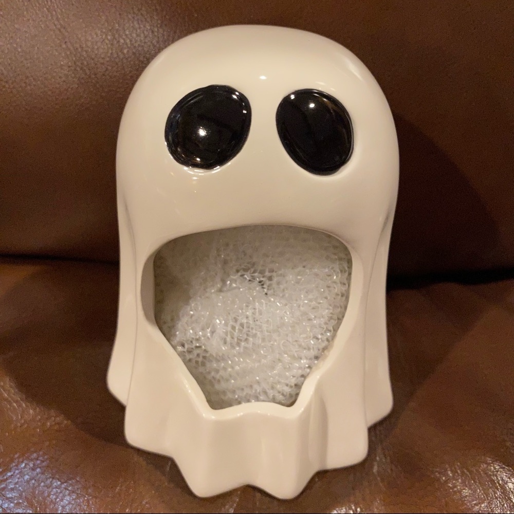 Halloween Ceramic Ghost Scrubby Sponge Holder BRAND NEW!!